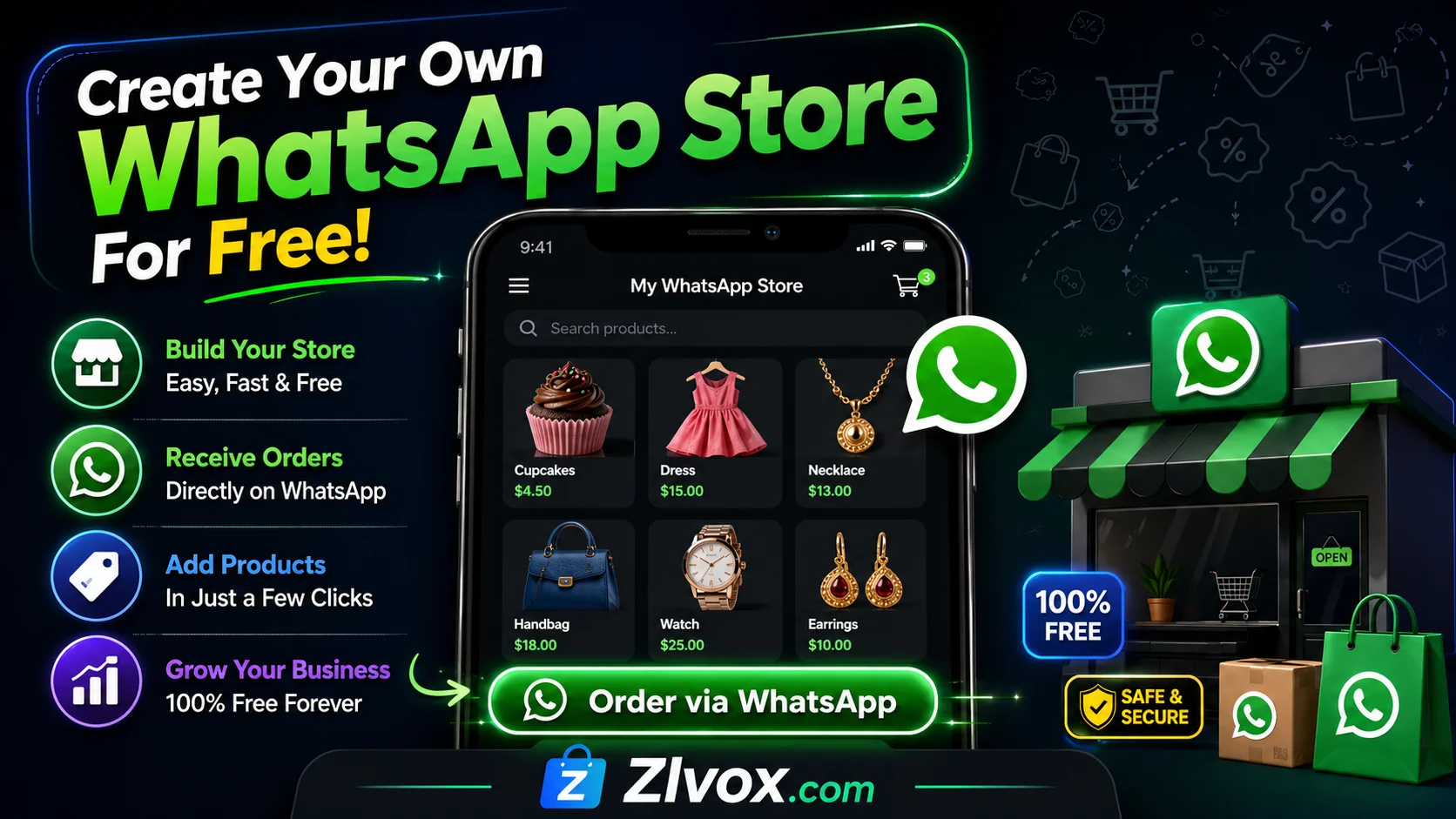 How to Create a WhatsApp Store Free in 2026 – Zlvox Mobile Store Builder